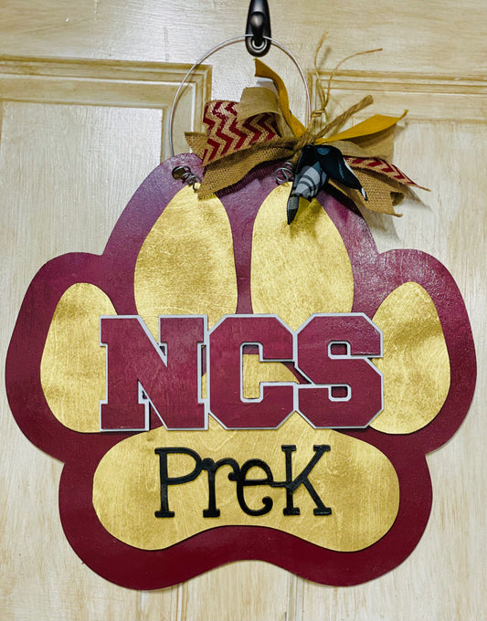 3D Northlake Christian School PAW Door sign