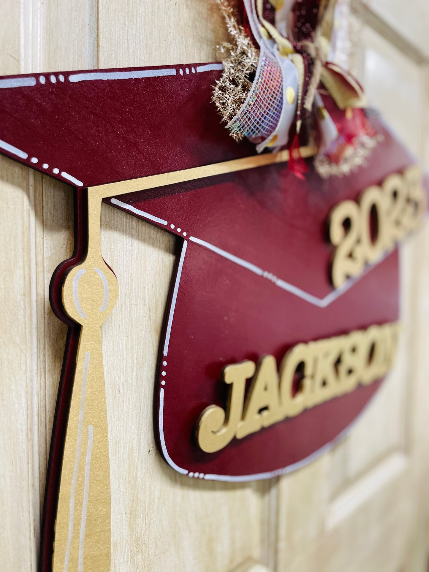 3D graduation cap door hanger