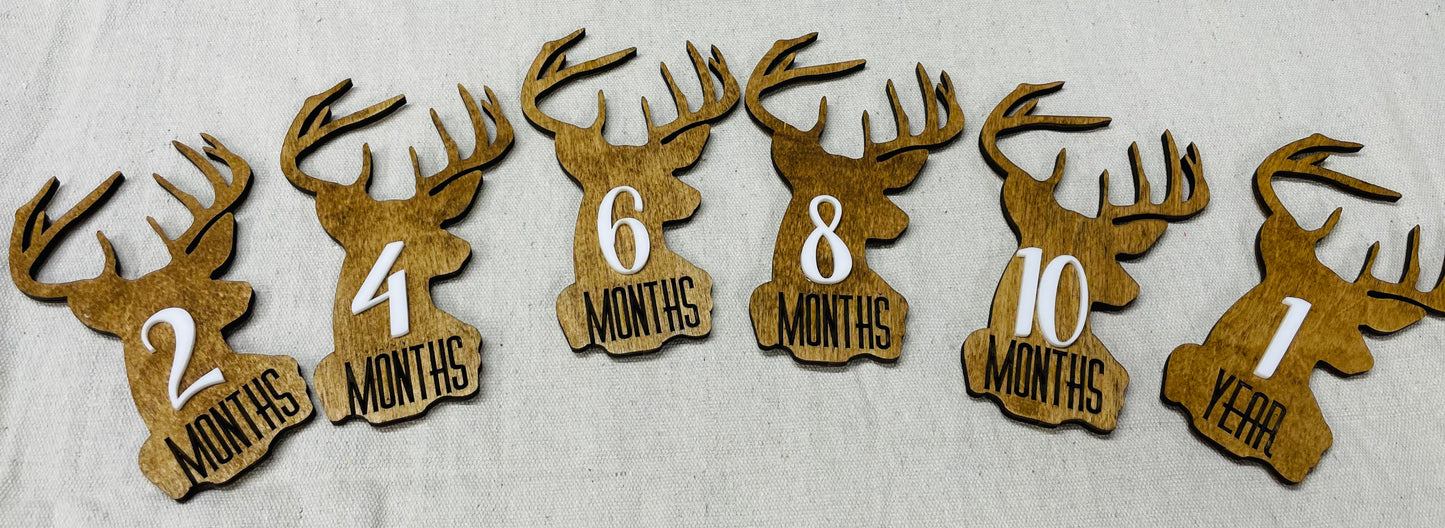 3D Deer head Baby milestones