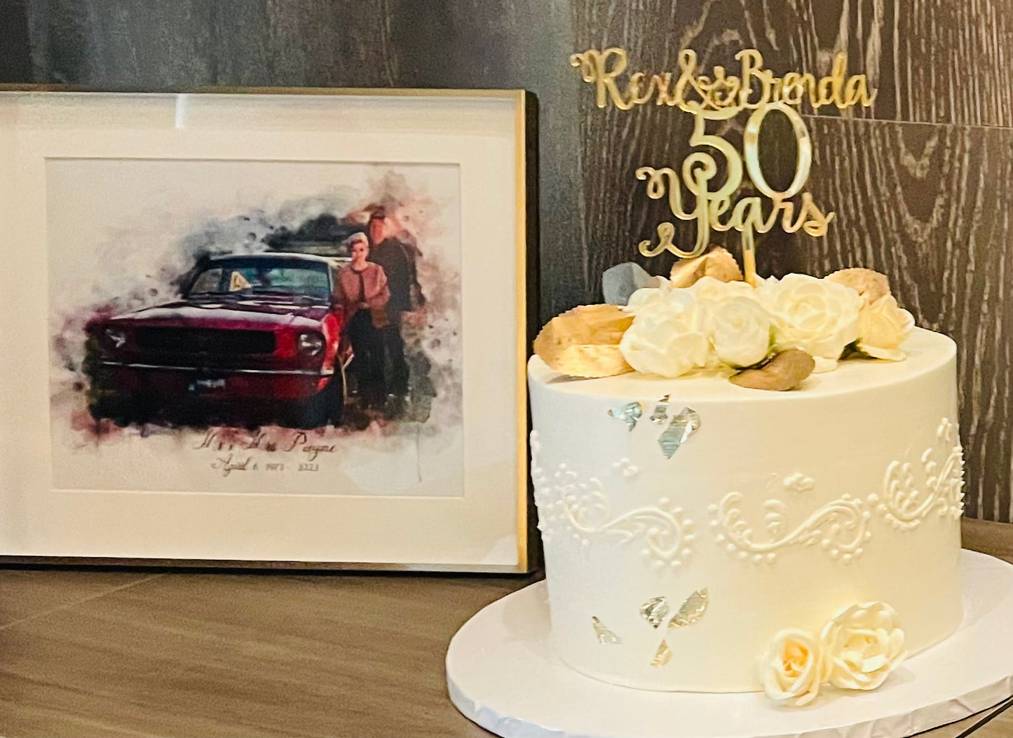 50th anniversary Acrylic cake topper