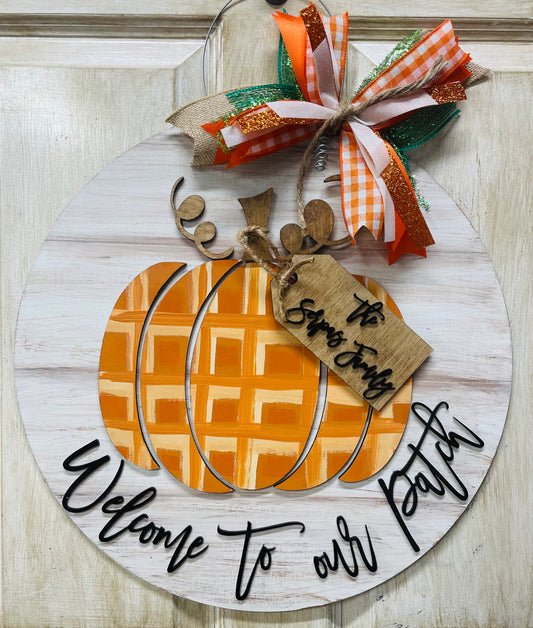 3D Fall pumpkin patch sign