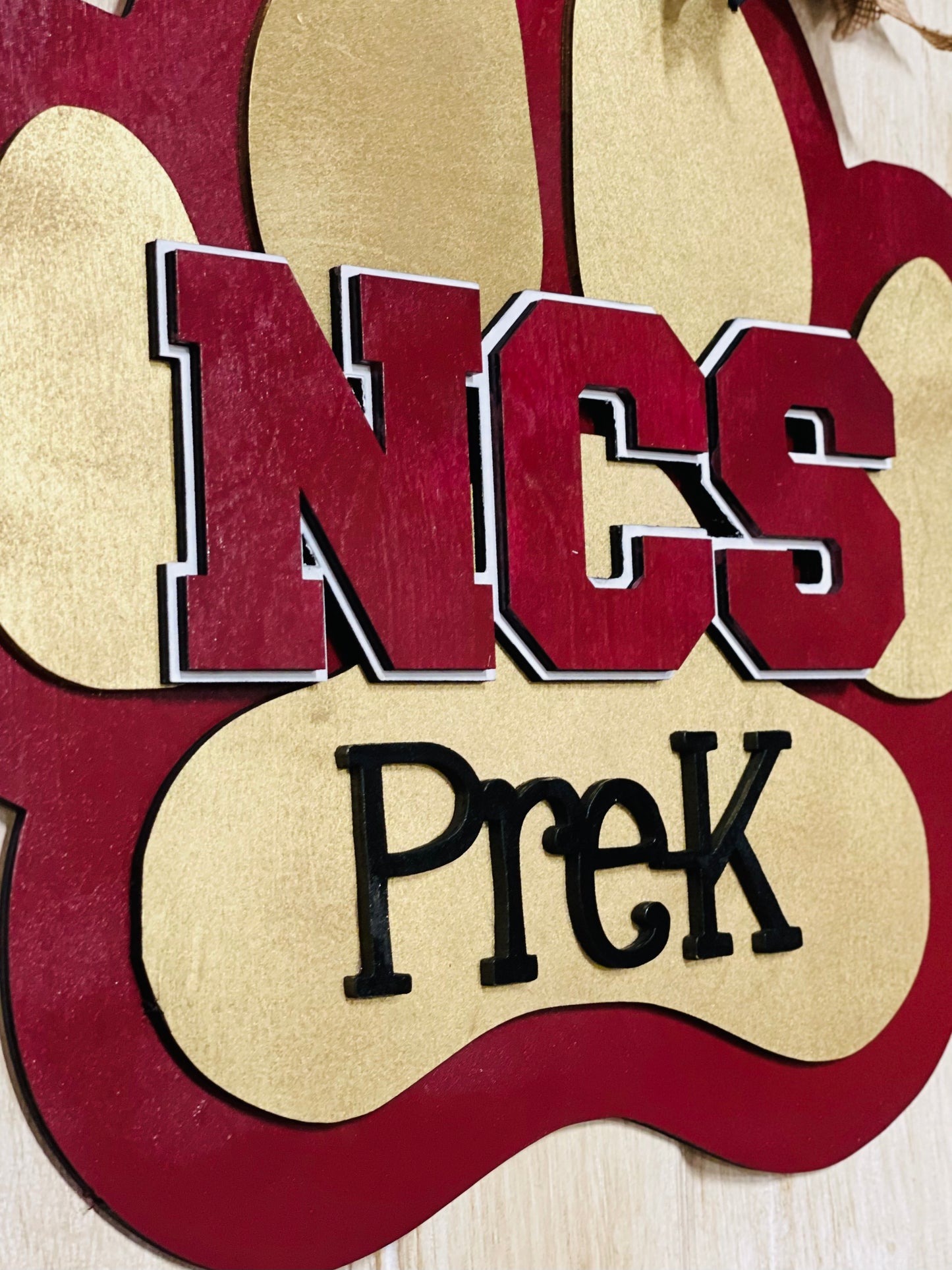 3D Northlake Christian School PAW Door sign