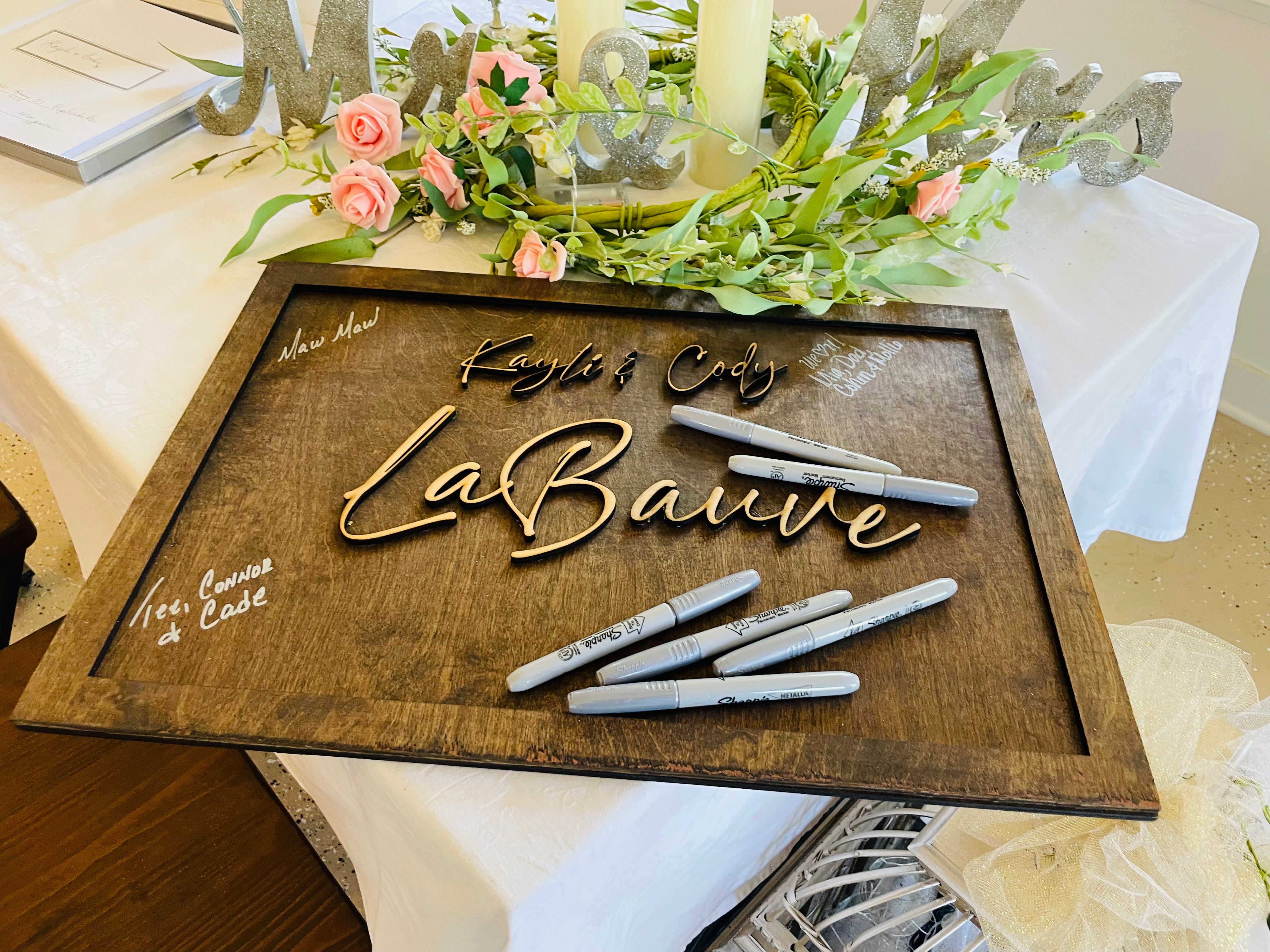 3D Guest Book Wall Sign 24” wide Crafty Chick Gifts & Craft Studio