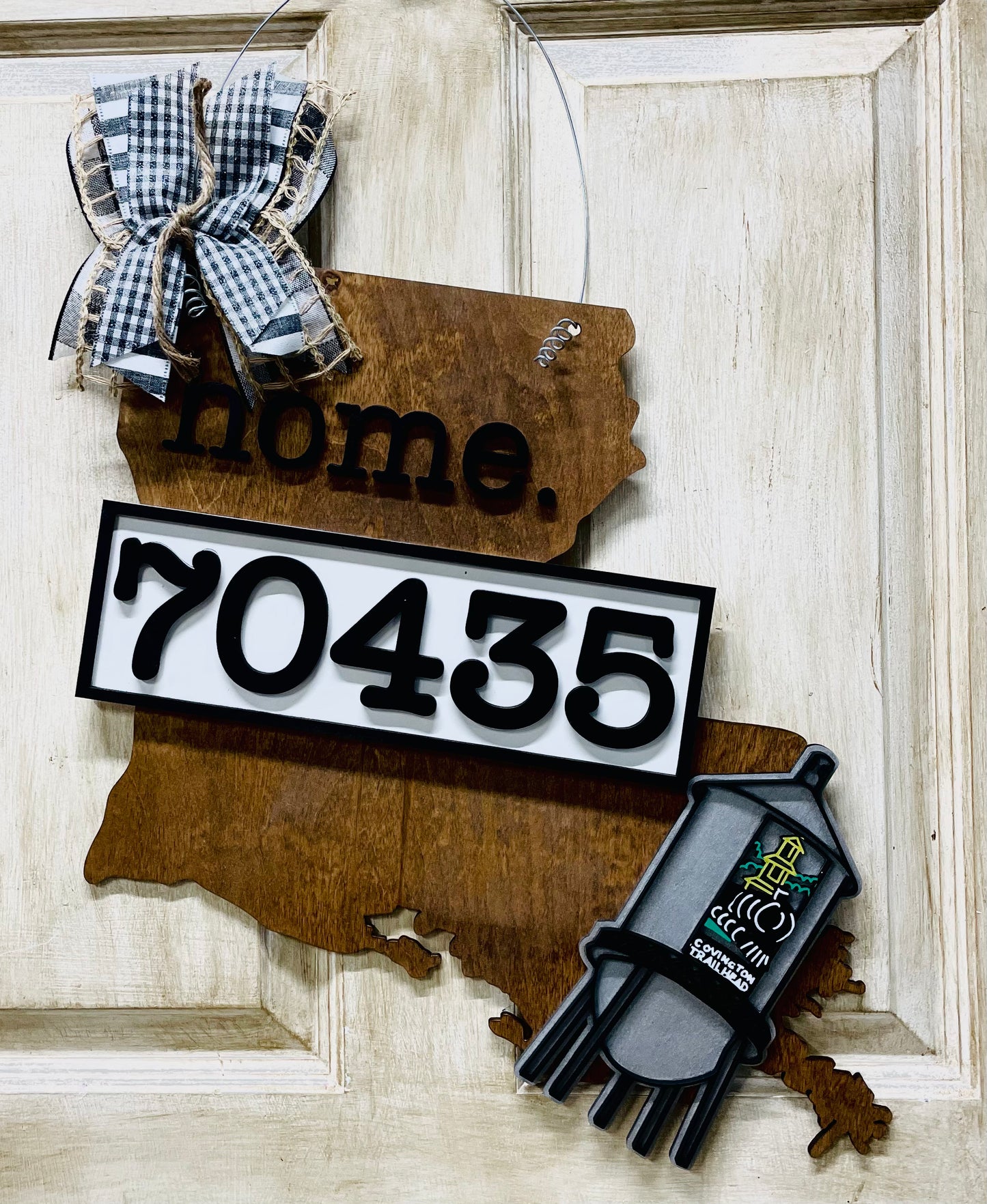 3D Covington, LA water tower door sign