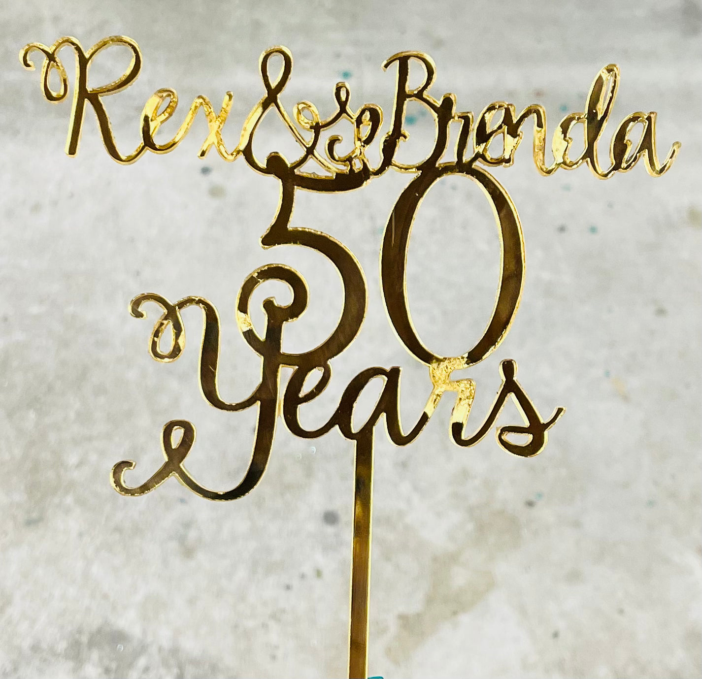 50th anniversary Acrylic cake topper