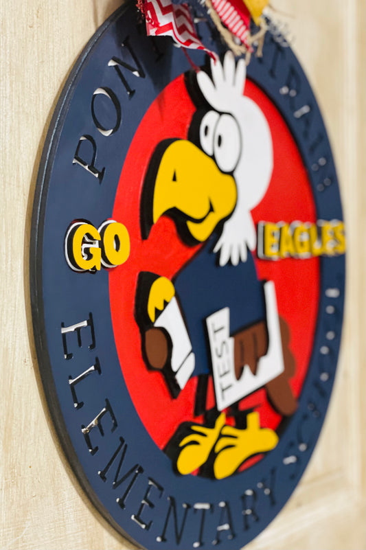 3D Ponchartrain Elementary door sign