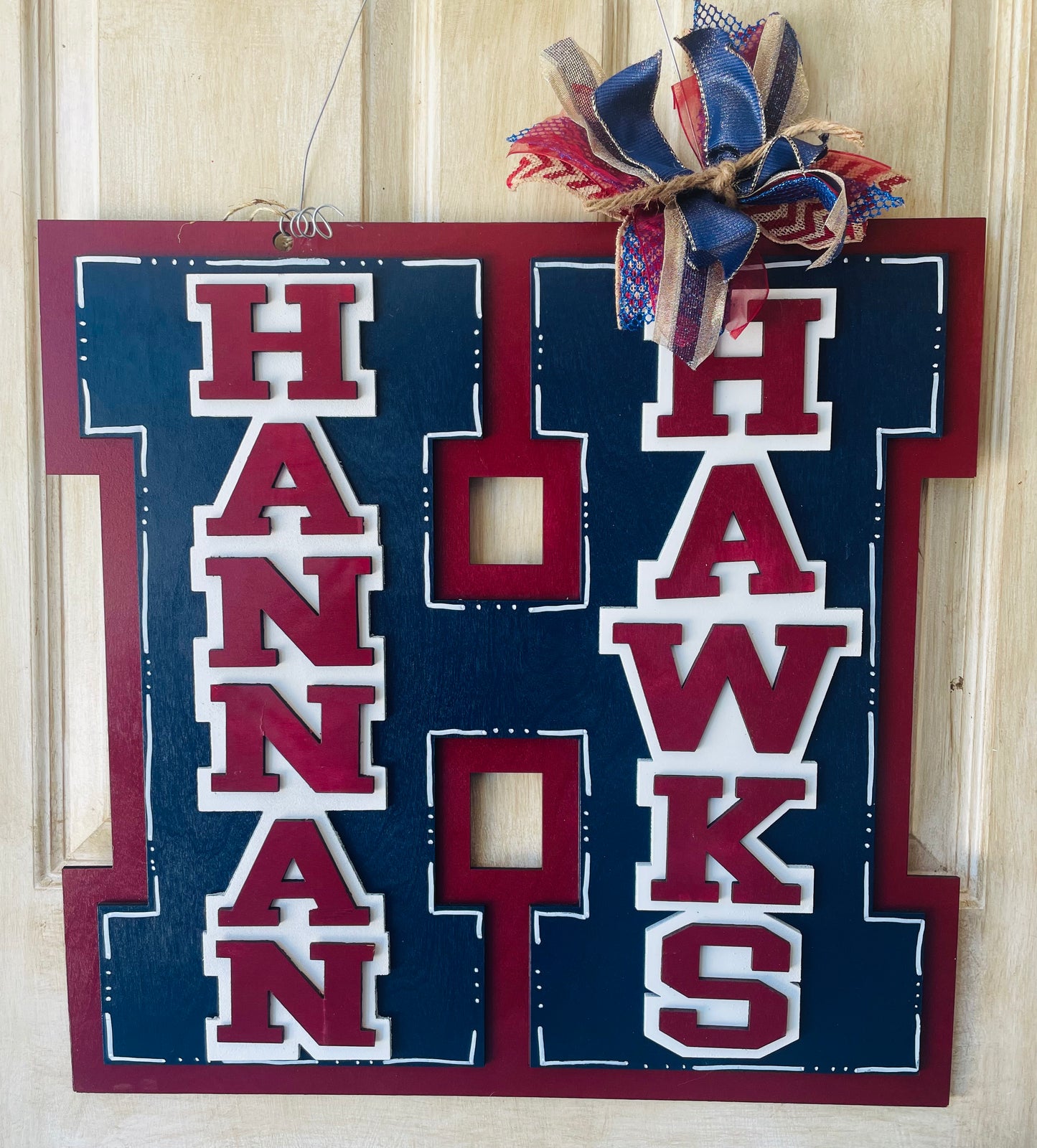 3D Hannan Hawks door sign
