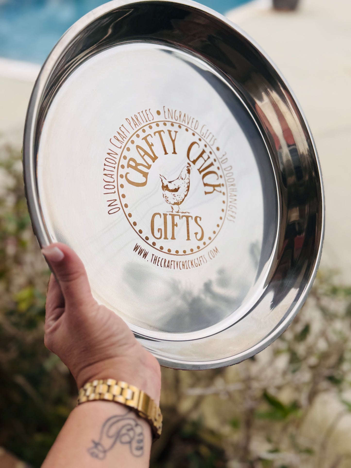 Engraved metal cook out tray (seafood, bbq, etc)