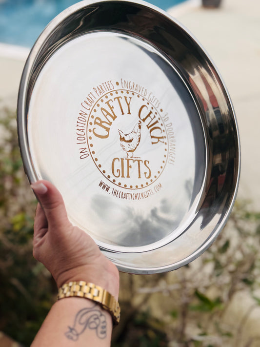 Engraved metal cook out tray (seafood, bbq, etc)
