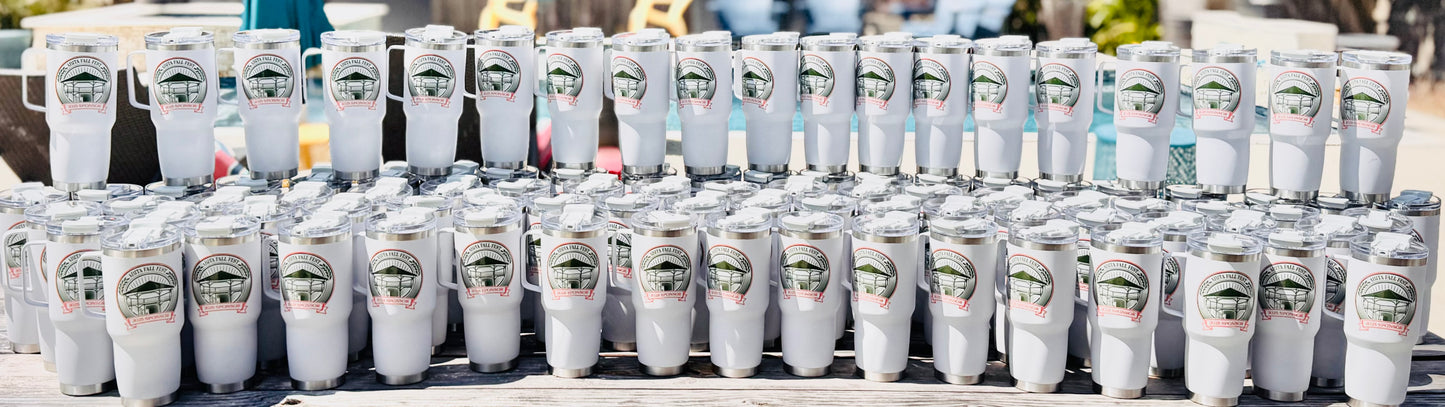 30oz Tumbler with Metal Handle, Insulated, Leak-Proof
