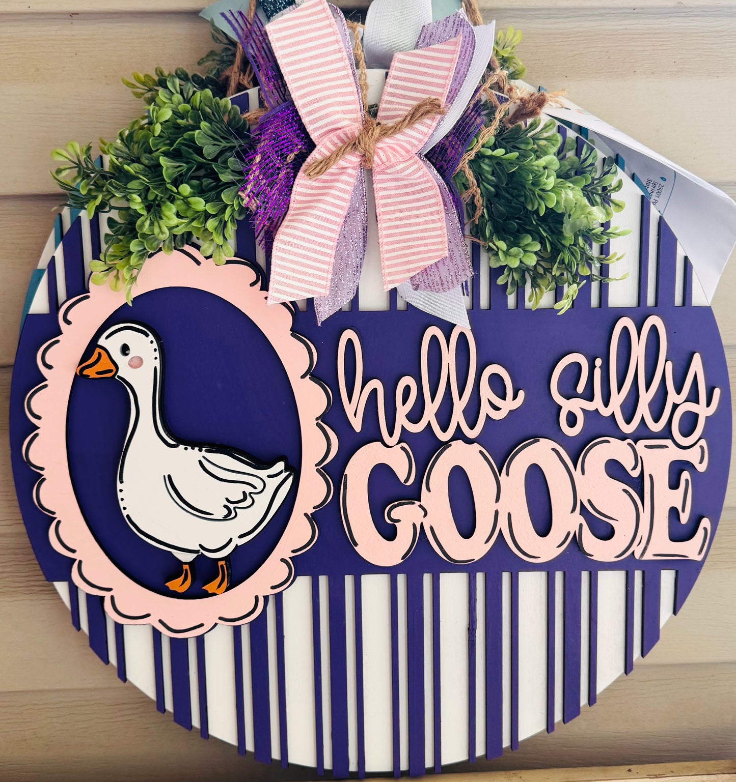 Hello silly goose doorhanger