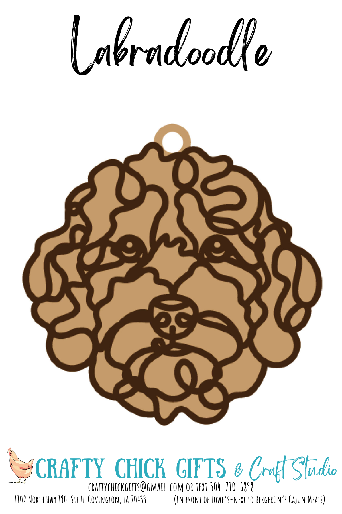 Dog LIne Art Ornament