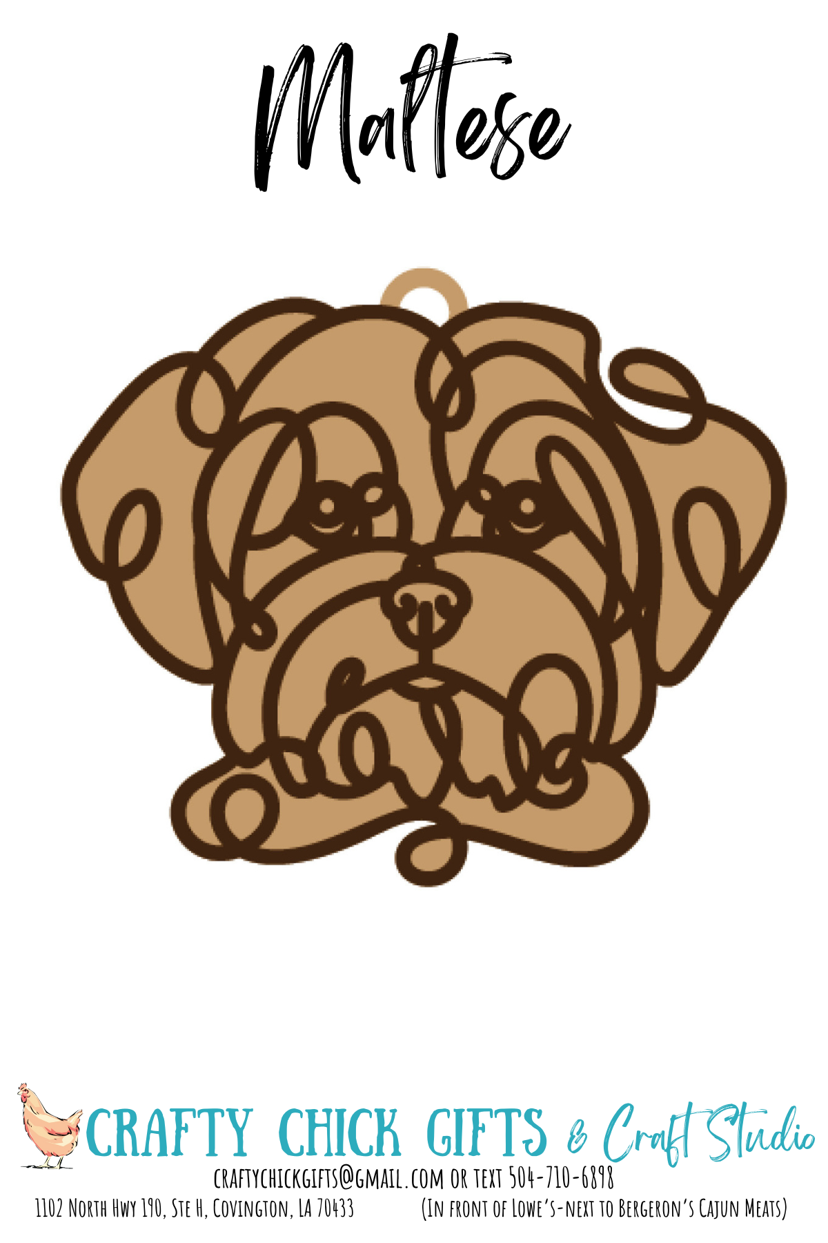 Dog LIne Art Ornament