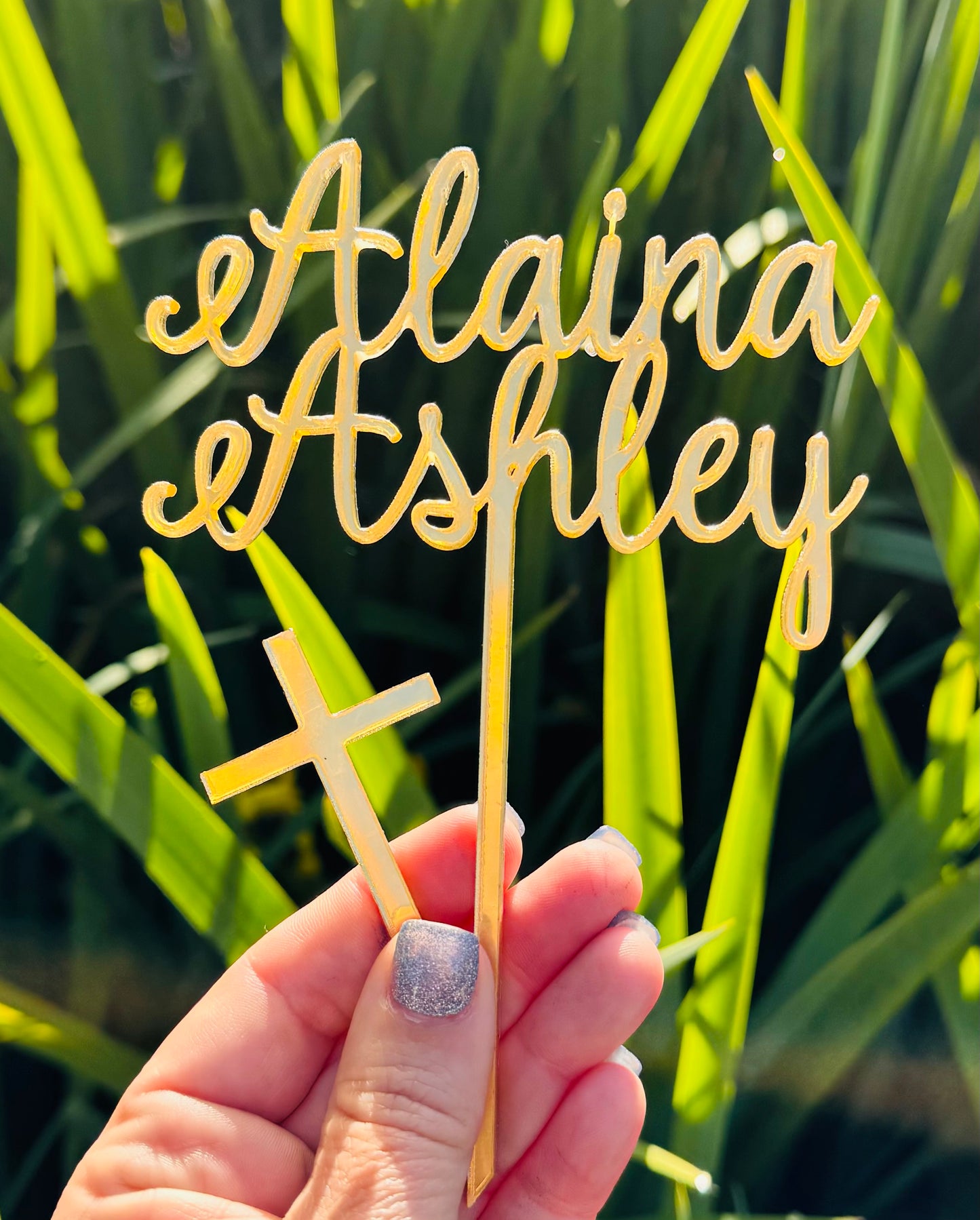 Acrylic cake topper
