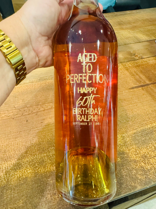 Custom Engraved Whiskey bottle (provided by customer)