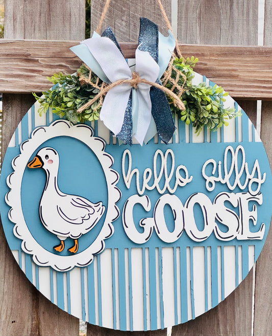 Hello silly goose doorhanger