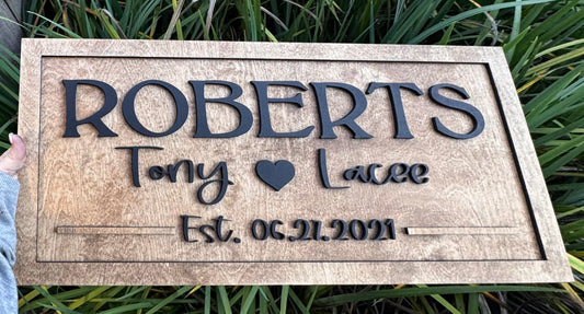 Custom framed wall sign