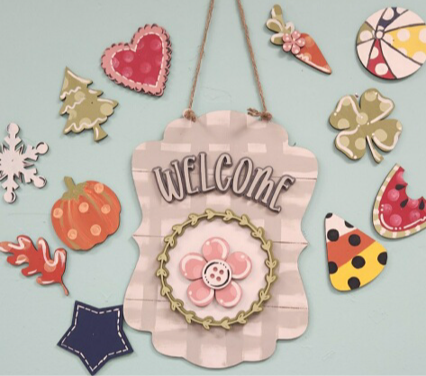 3d interchangeable icon door hanger