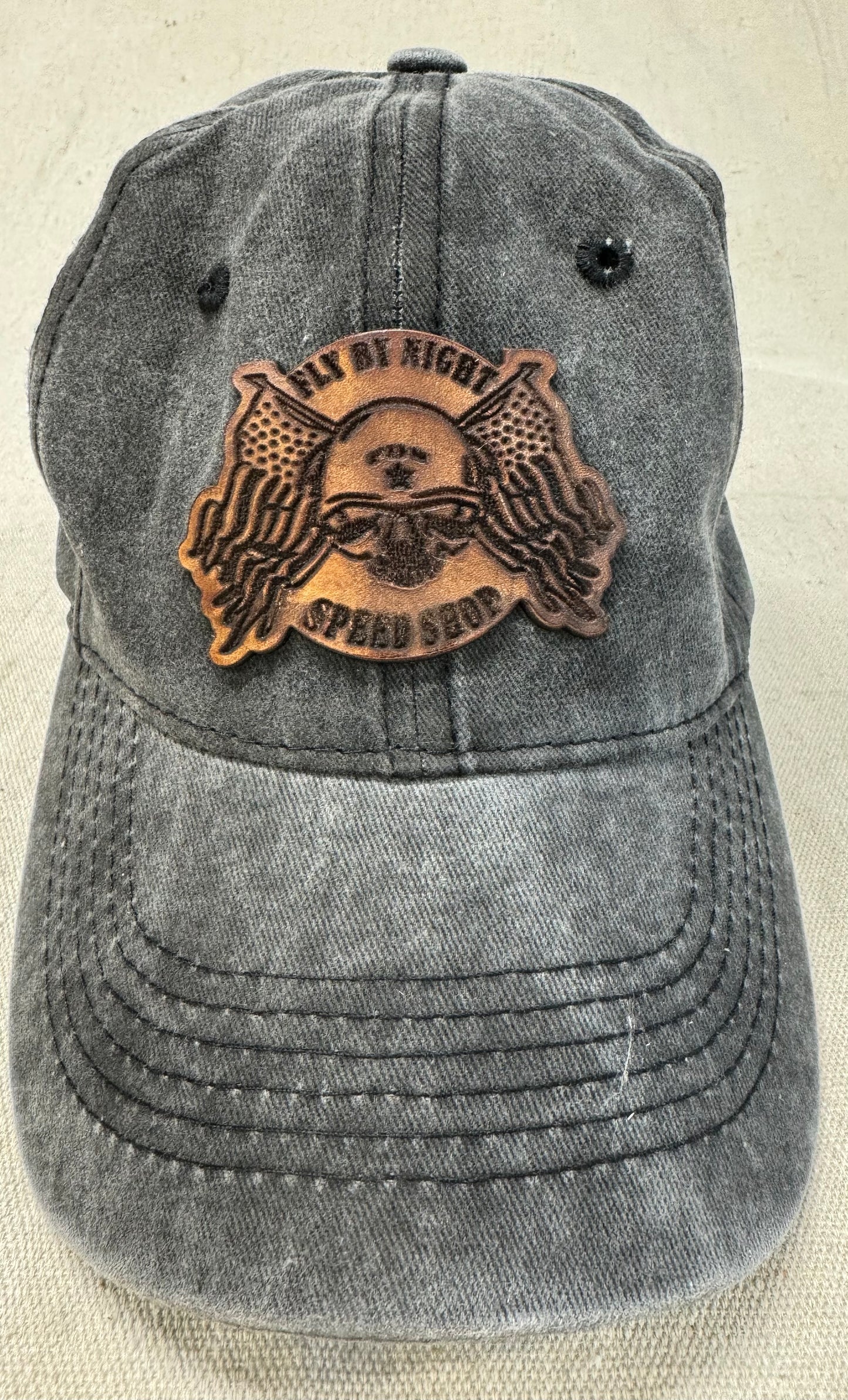 Trucker Hat with custom real leather patch