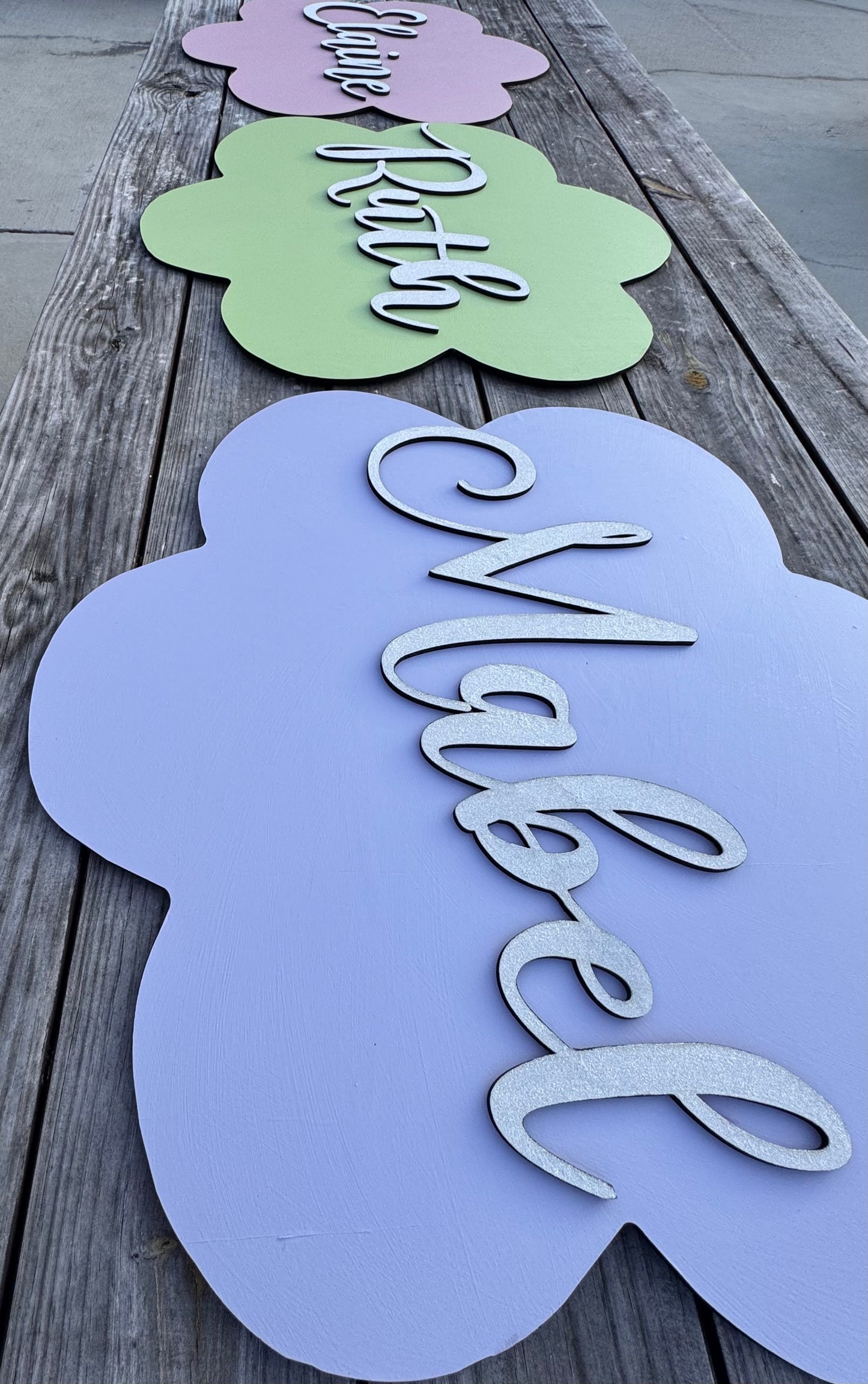 3D Flower w/name wall sign