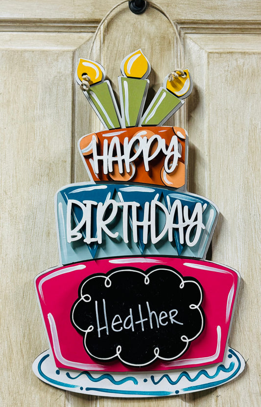 3D birthday cake  door sign