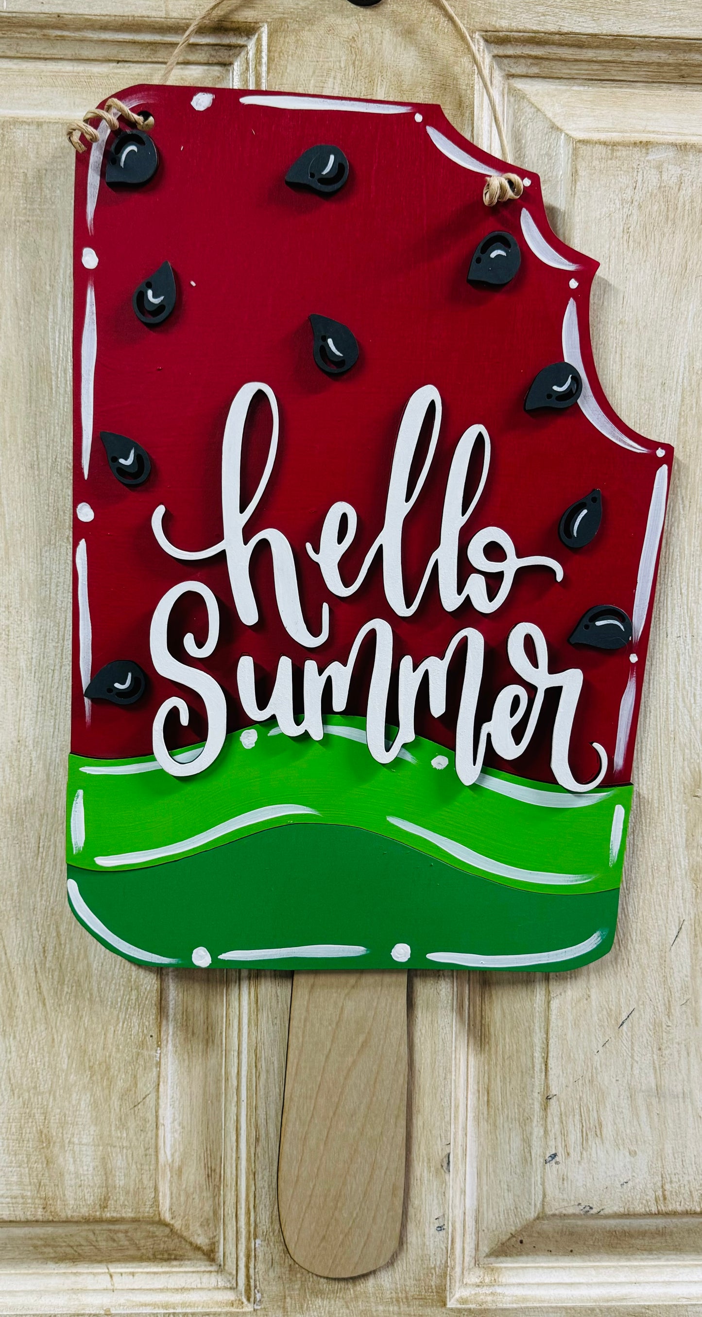 3D watermelon popsicle DOOR SIGN