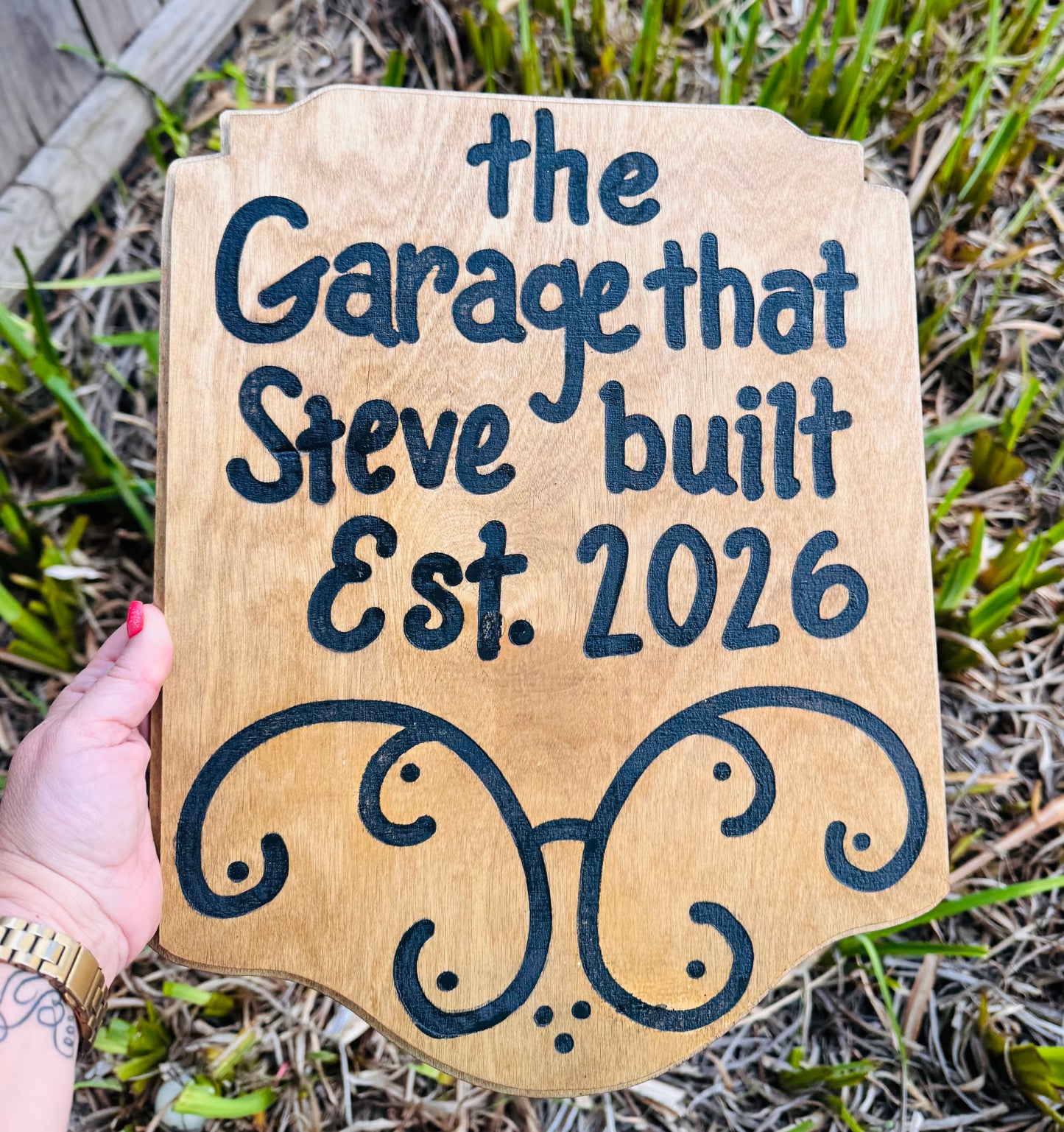 Custom garage sign