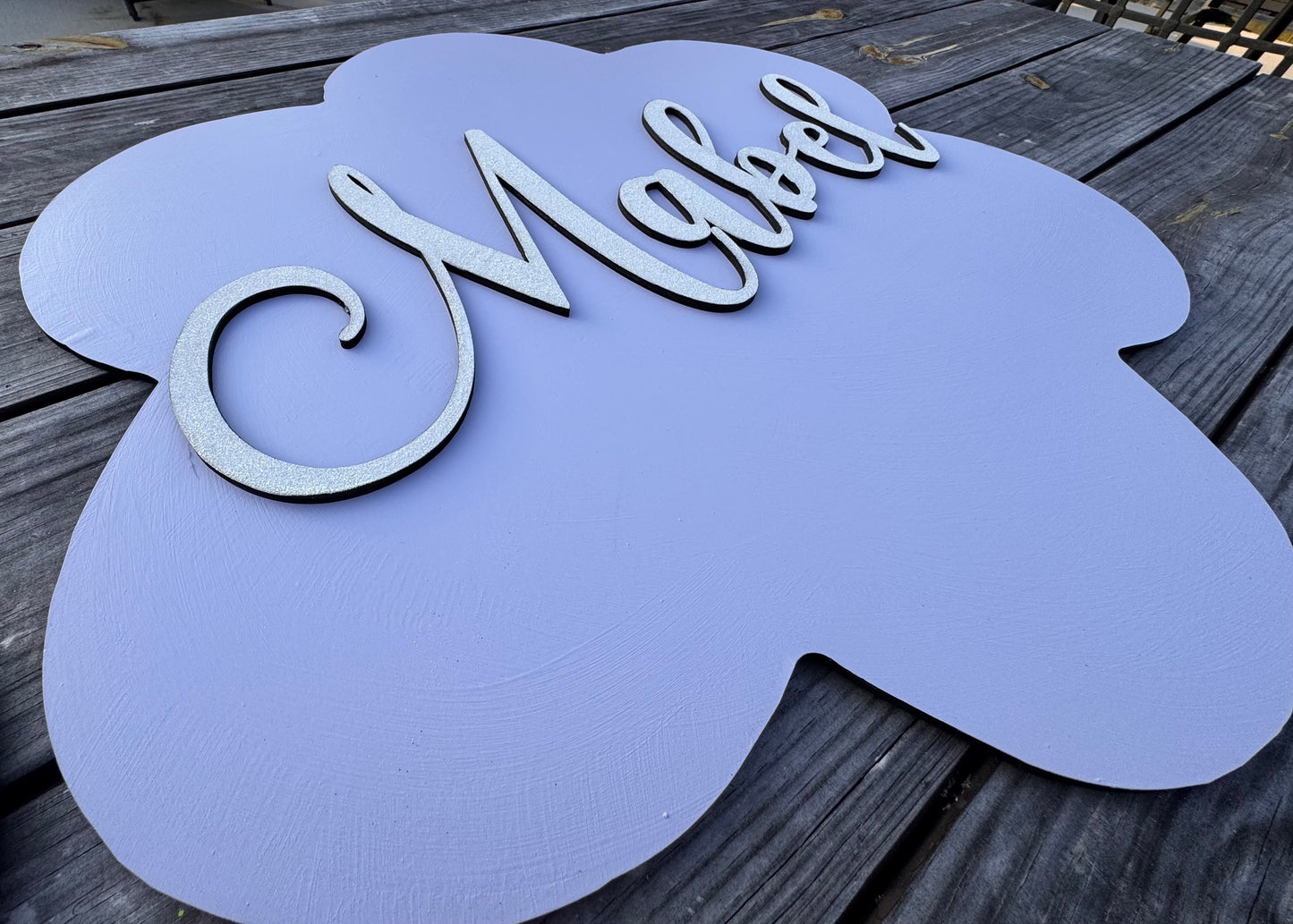3D Flower w/name wall sign