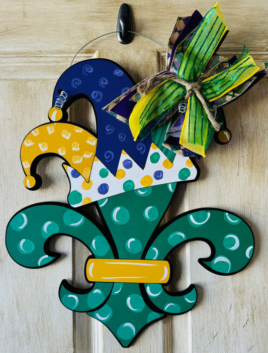 3D Mardi Gras jester door sign