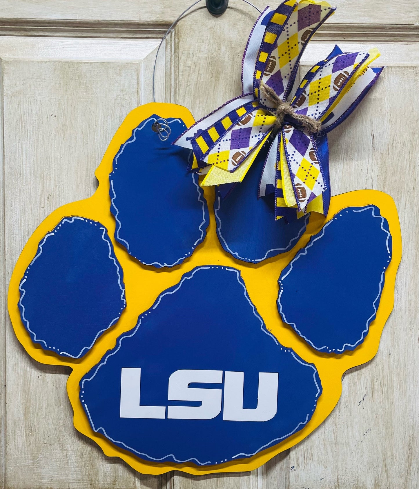 3D LSU PAW Door Hanger