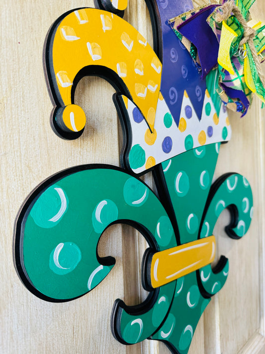 3D Mardi Gras jester door sign