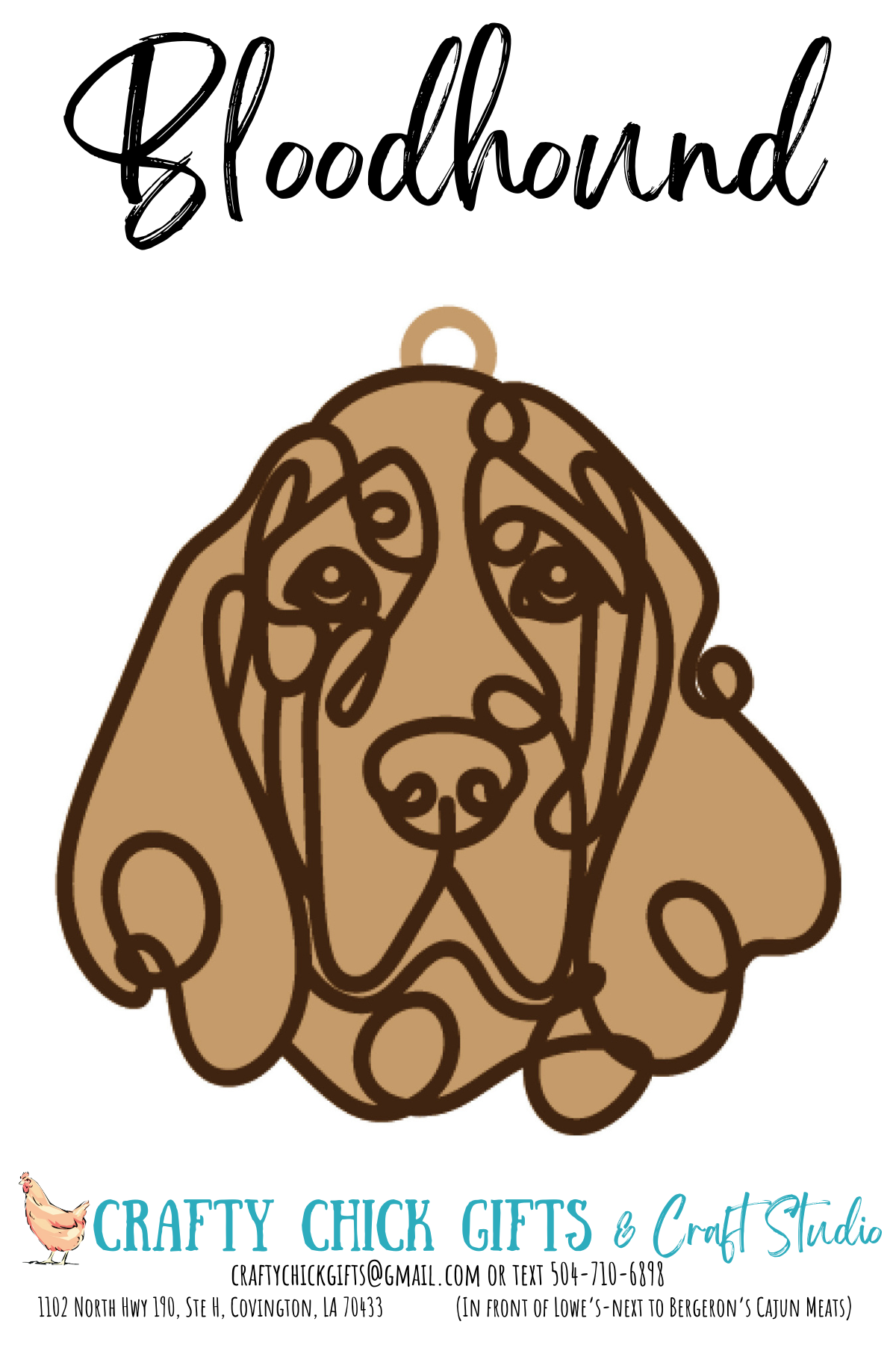 Dog LIne Art Ornament