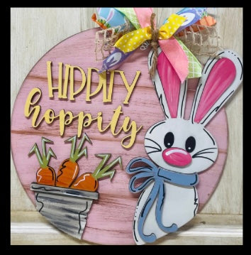 3D EASTER Hippity HOP door sign