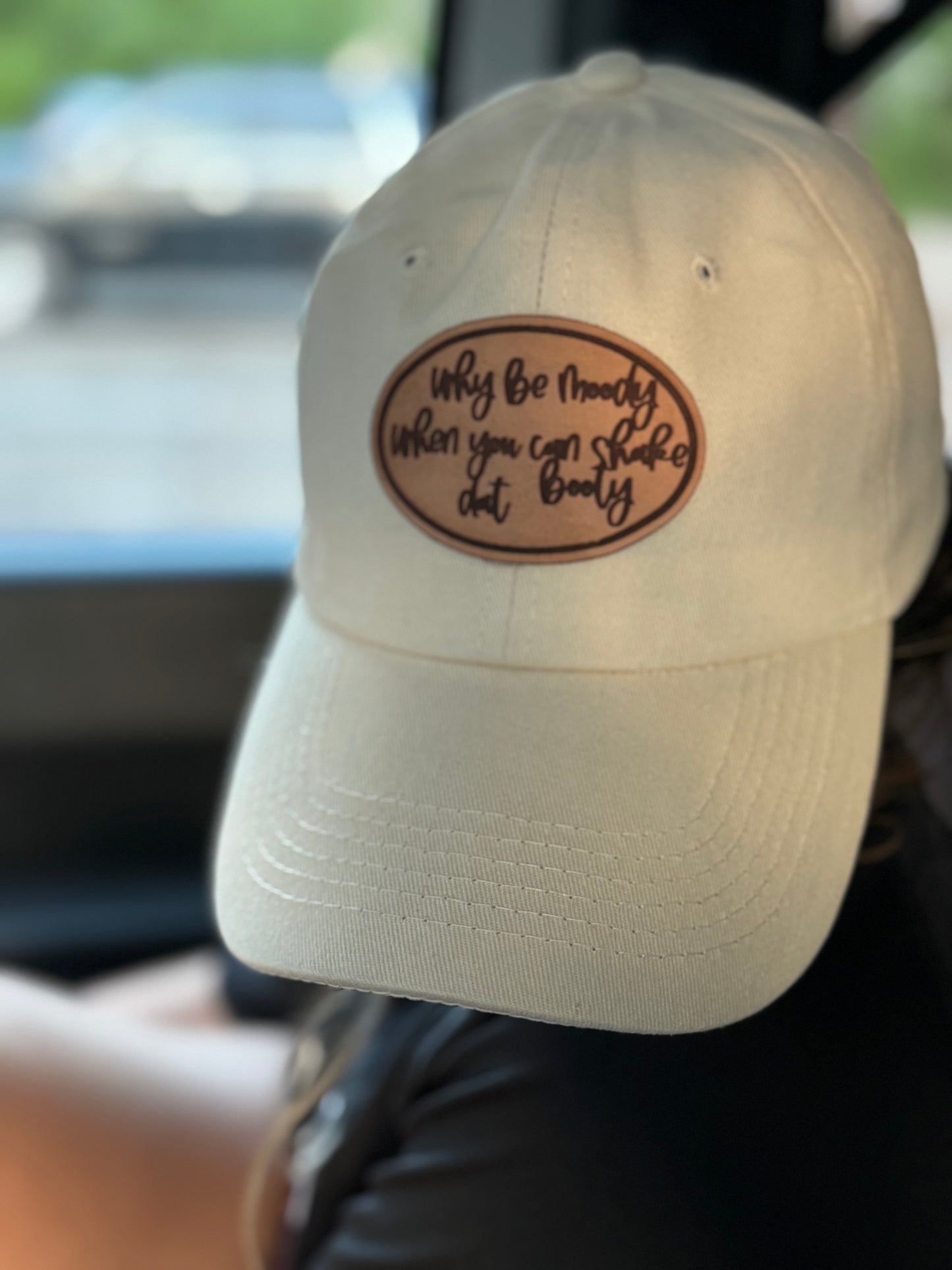 Trucker Hat with custom real leather patch