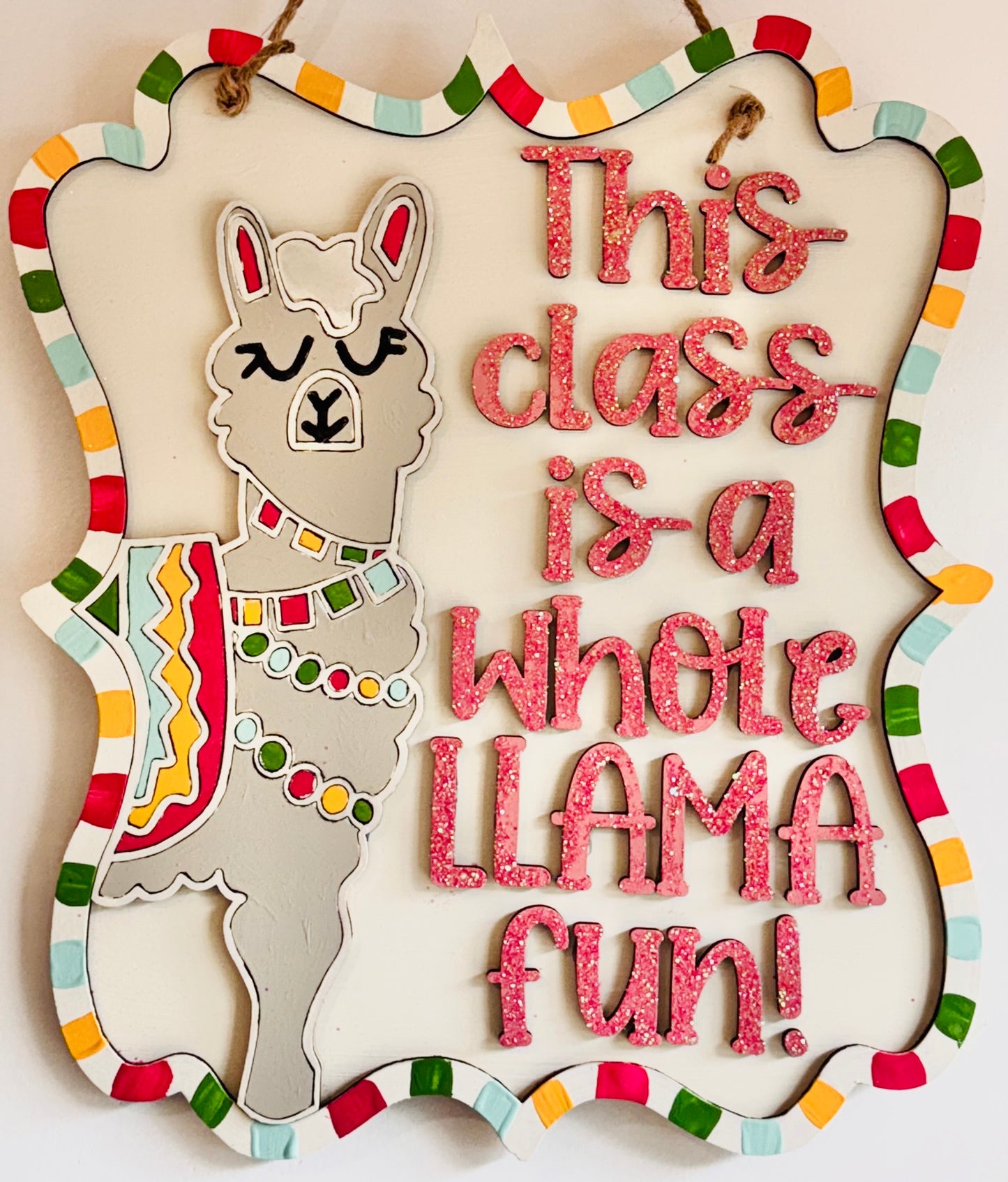 3D Llama Fun Door hanger