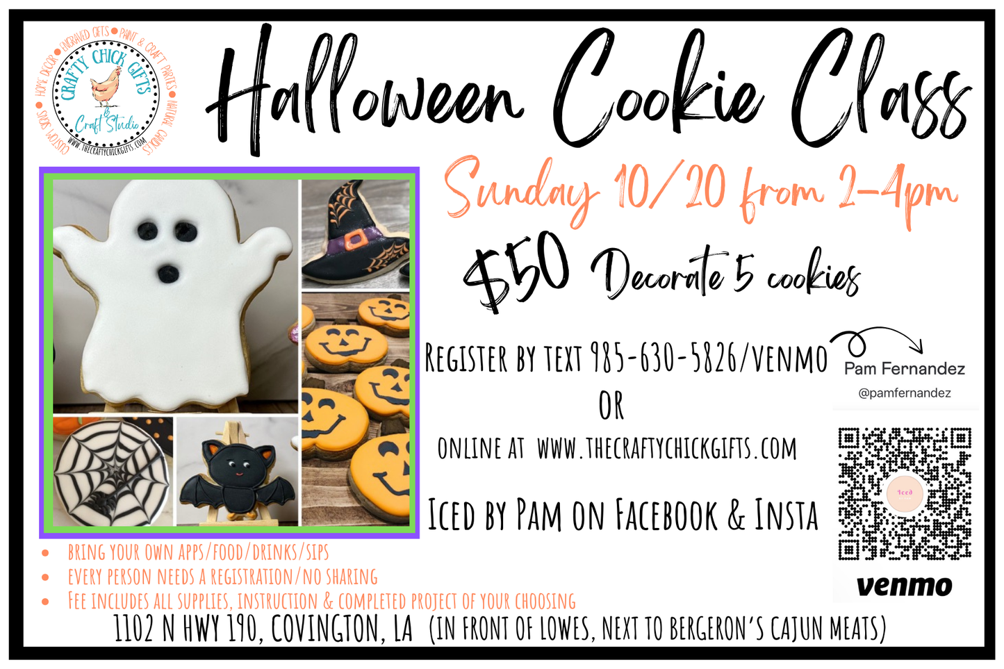 10/20 Cookie decorating workshop