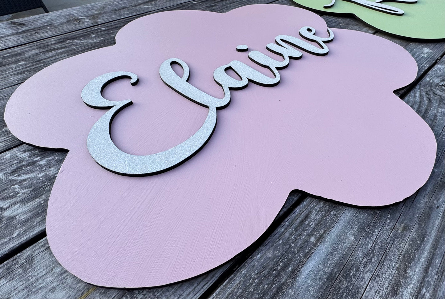 3D Flower w/name wall sign