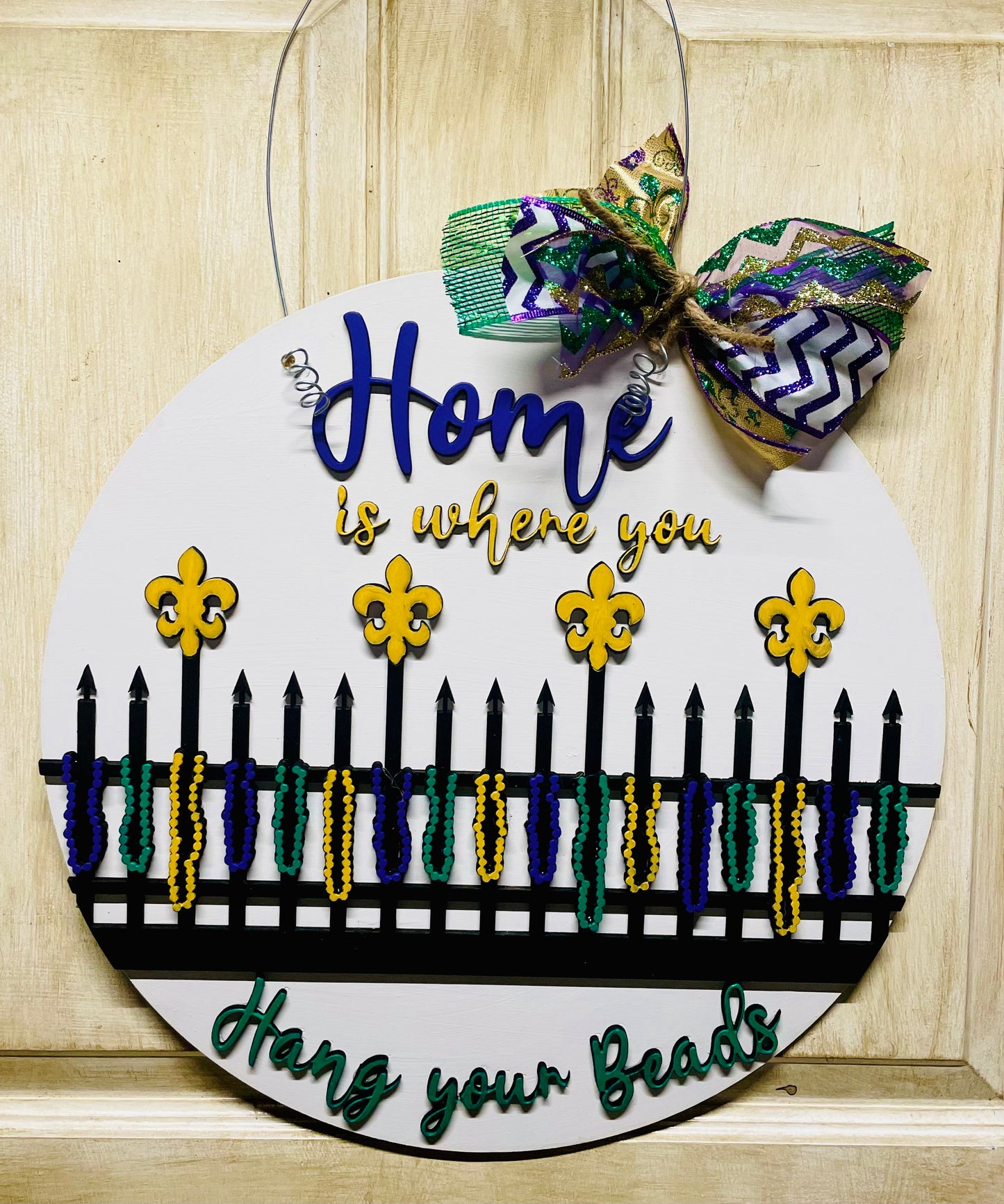 2/12/25 Eve float private party - Mardi gras door hanger (Lisette)