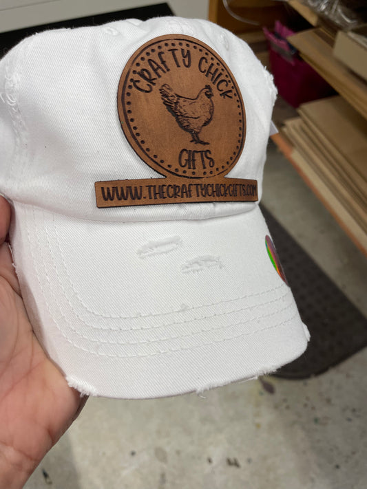 Custom real leather patch for hat