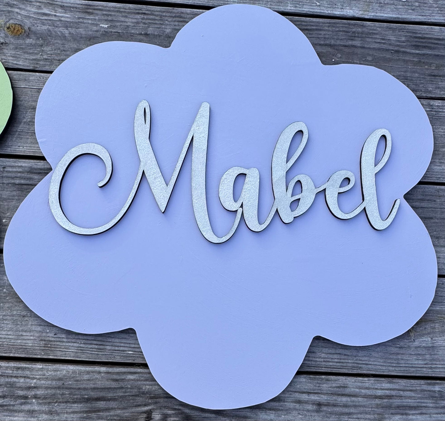 3D Flower w/name wall sign