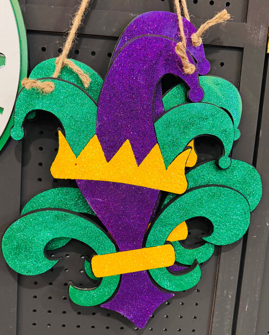 3D ALL GLITTER Fleur de lis Door HANGER