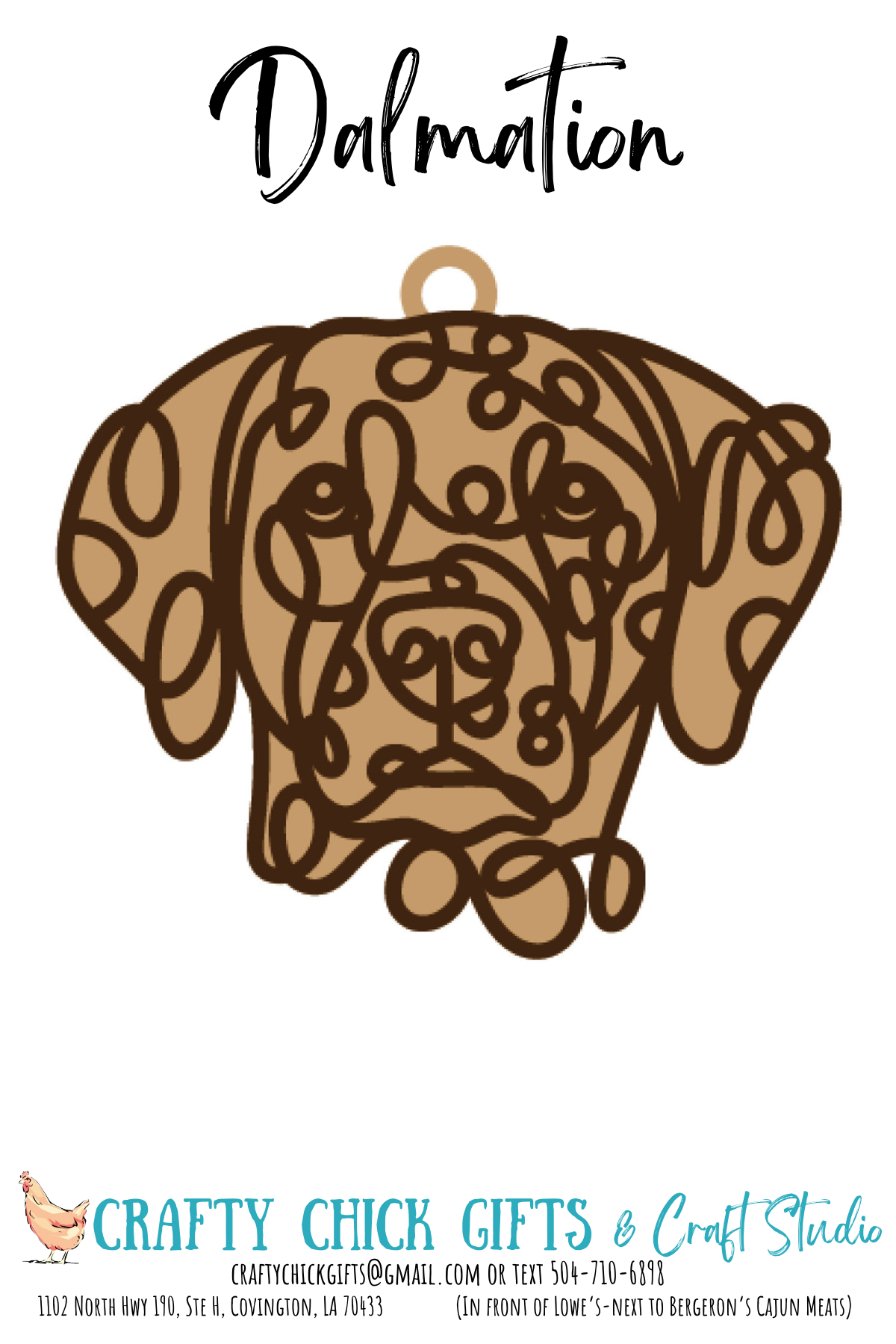 Dog LIne Art Ornament