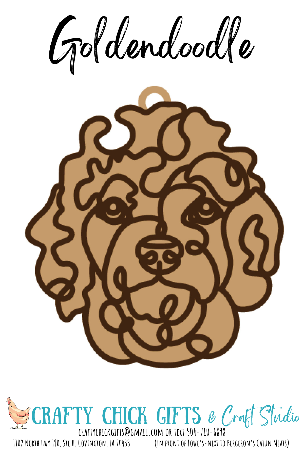 Dog LIne Art Ornament