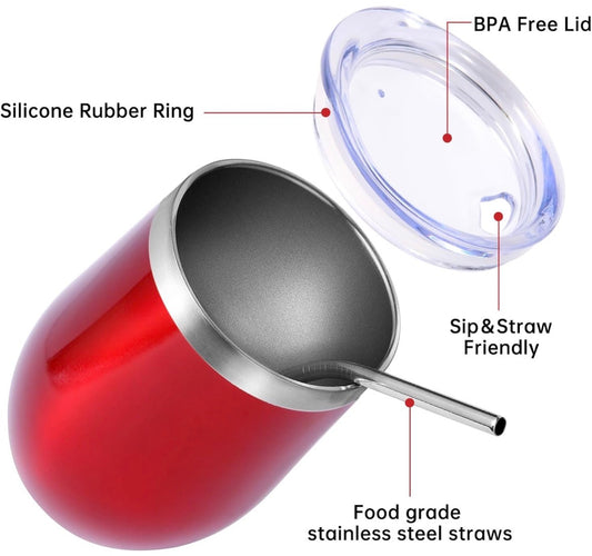 Engraved polar “Red shiny” stemless wine tumbler engraved 12 Oz