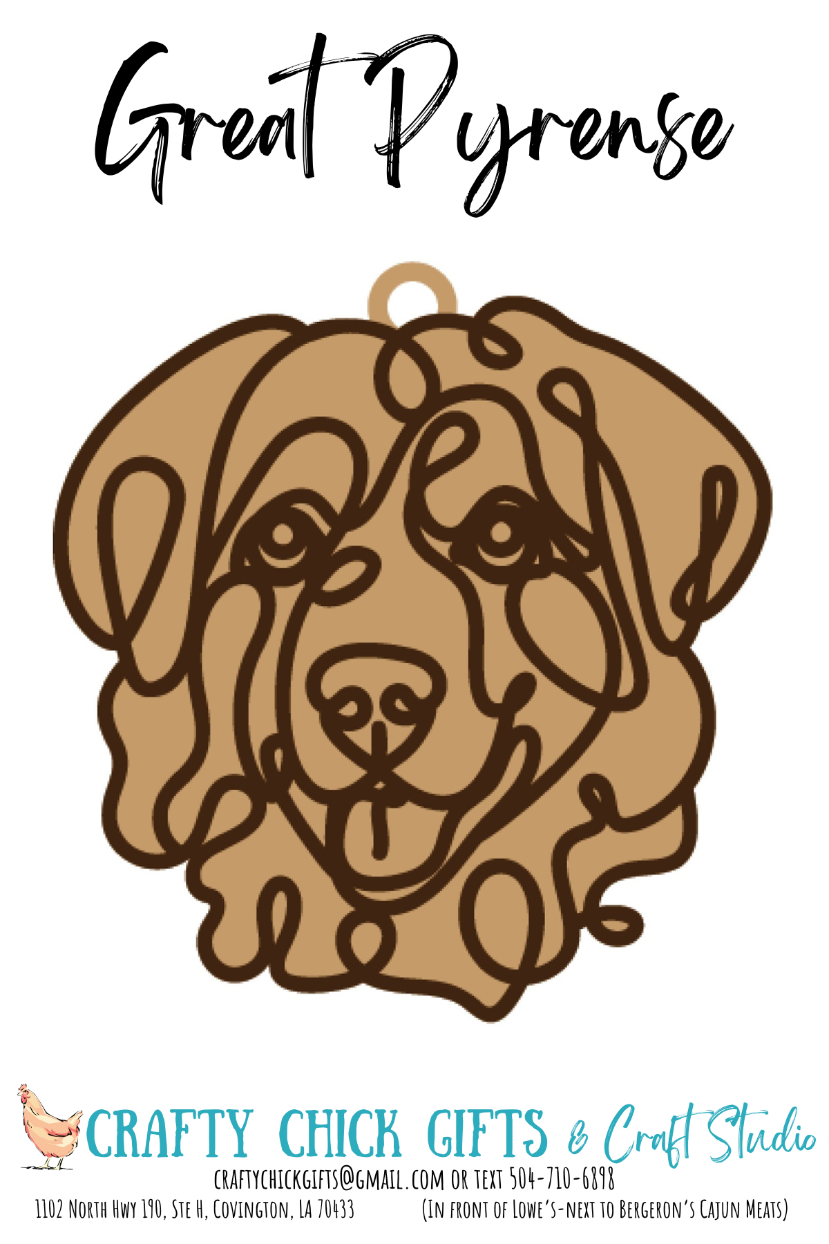 Dog LIne Art Ornament