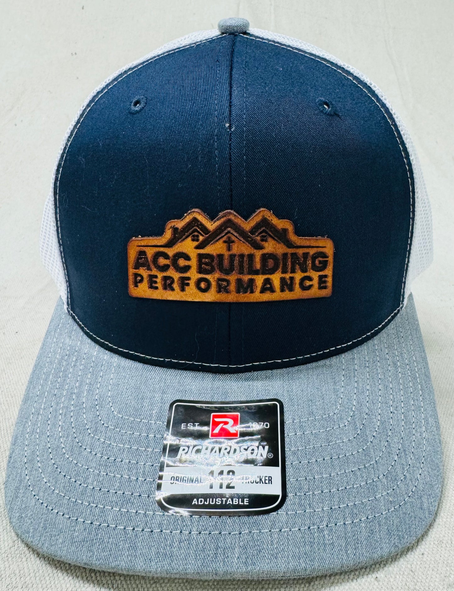 Trucker Hat with custom real leather patch