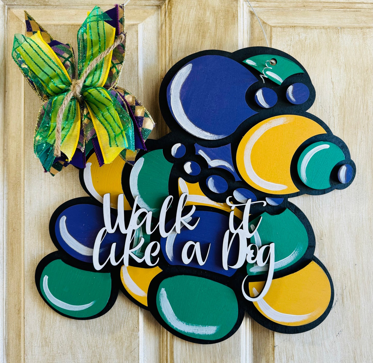 2/12/25 Eve float private party - Mardi gras door hanger (Lisette)