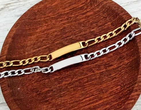 Men’s link bracelet- engraved