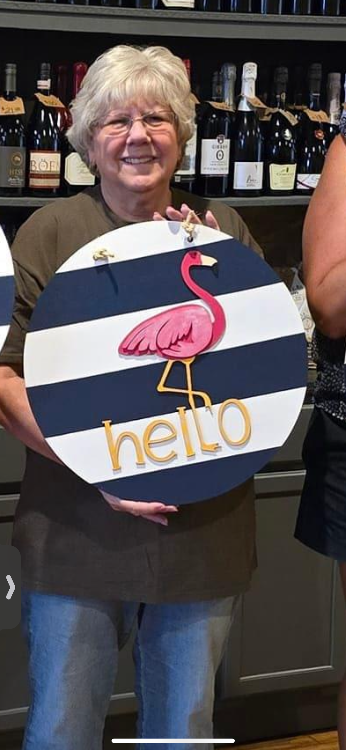 Hello Flamingo door hanger