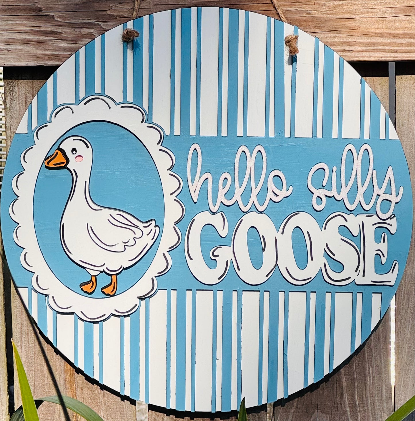 Hello silly goose doorhanger